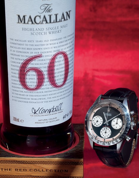 Gentlemans day: dal rosso e all’oro - whisky e distillati da collezione  | orologi da polso e da tasc [..]