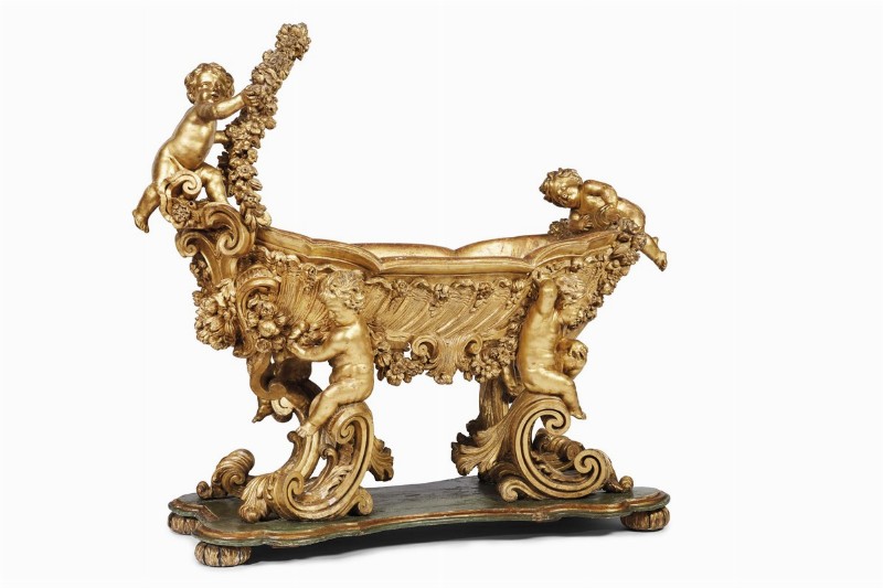 Straordinaria culla di impianto Berniniano, Roma, 1700 Circa