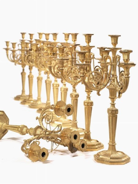 Dieci candelabri, Austria, Periodo Luigi XVI, ultimo quarto secolo XVIII